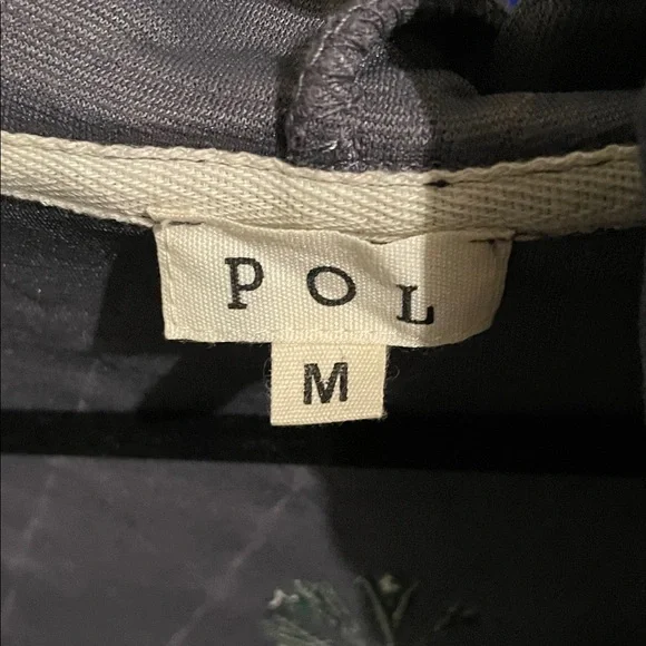 POL Quilted Jacket  with Embroidered Floral Design - Gray and Cream - Picture 12 of 15